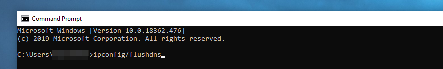 Esvaziando os registros DNS em uma máquina Windows.
