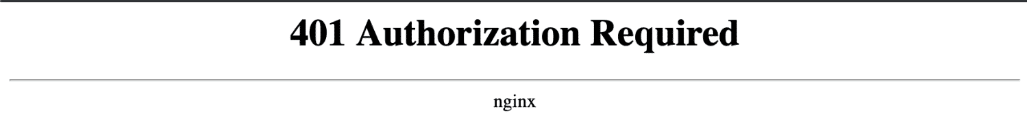 Um exemplo de código de erro 401.