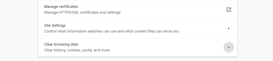 Limpando dados do navegador no Chrome.