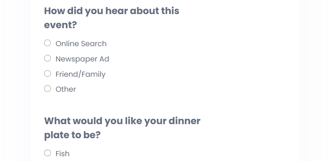 Пример опроса, построенного с помощью Quiz и Survey Master
