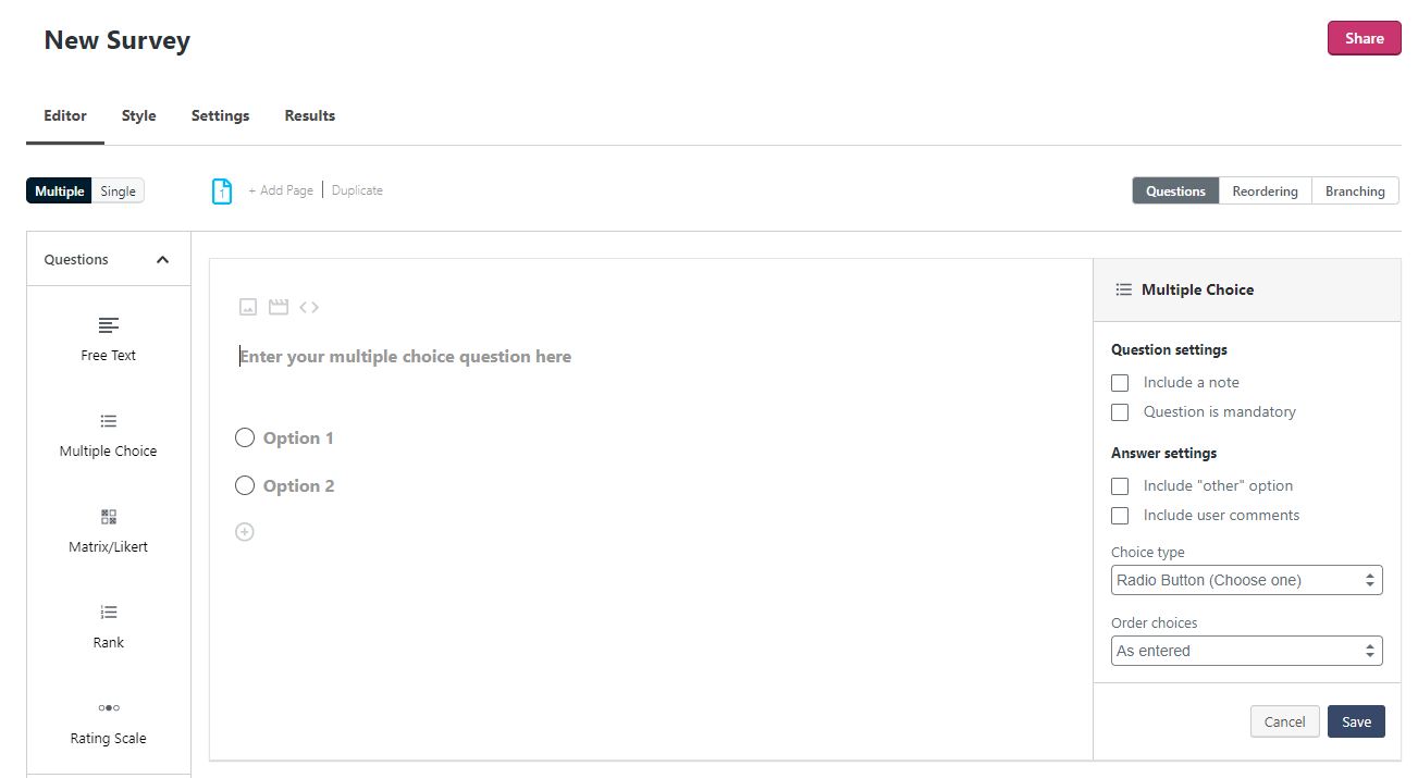 Создание опроса с помощью Crowdsignal.