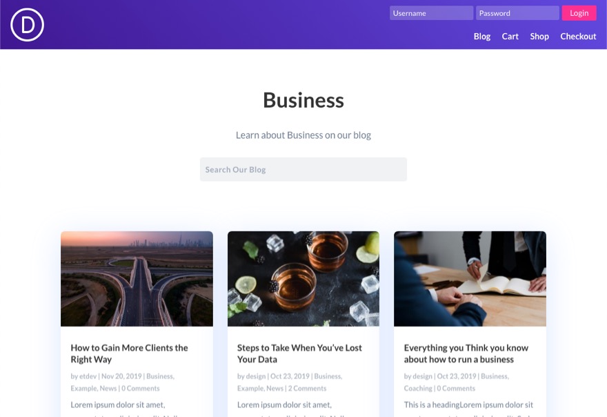 встроенная форма входа