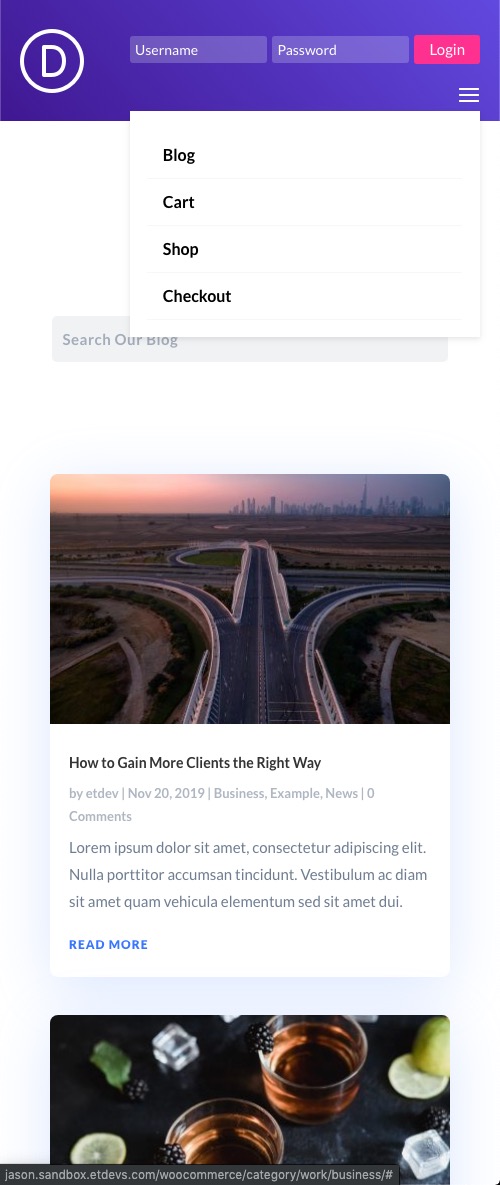 встроенная форма входа
