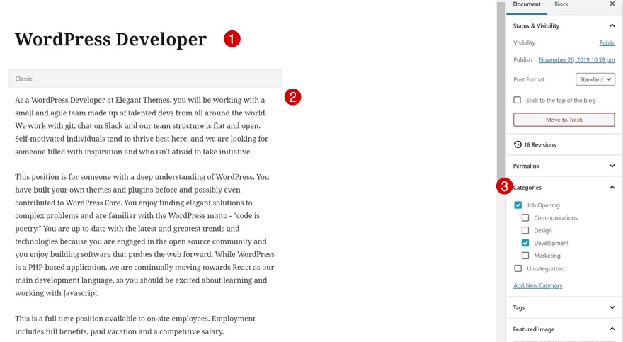 modèle de poste ouvert