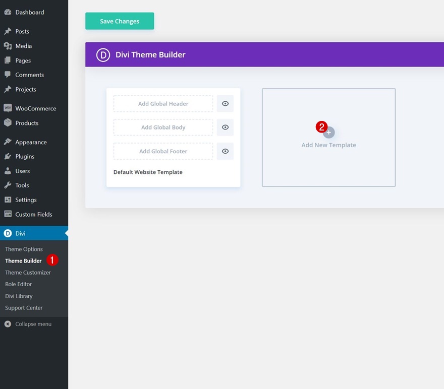 первый раздел Divi
