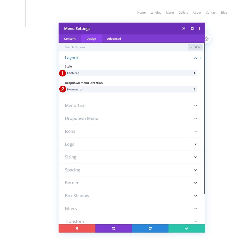 первый раздел Divi