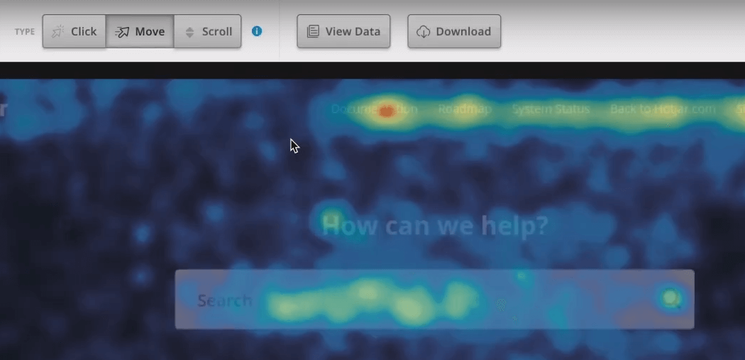 Um exemplo de mapa de calor de clique.