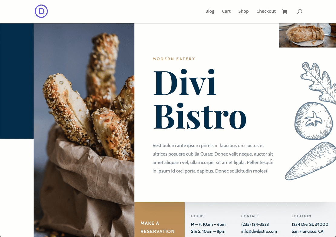 portail d'accueil divi