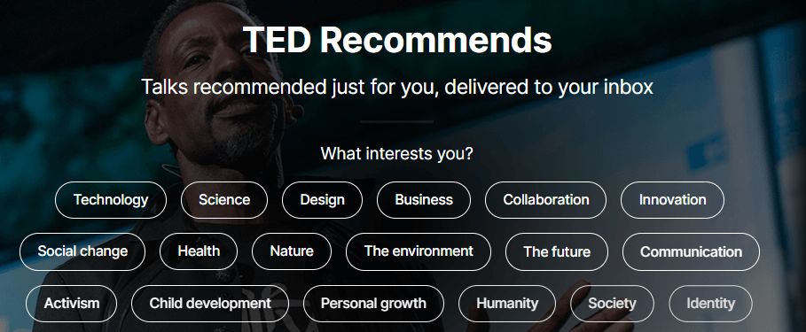 La homepage dei TED Talks.