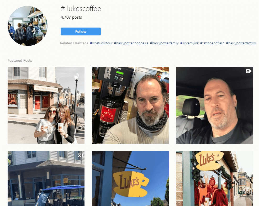 Alcuni post sui social media sul caffè di Luke.