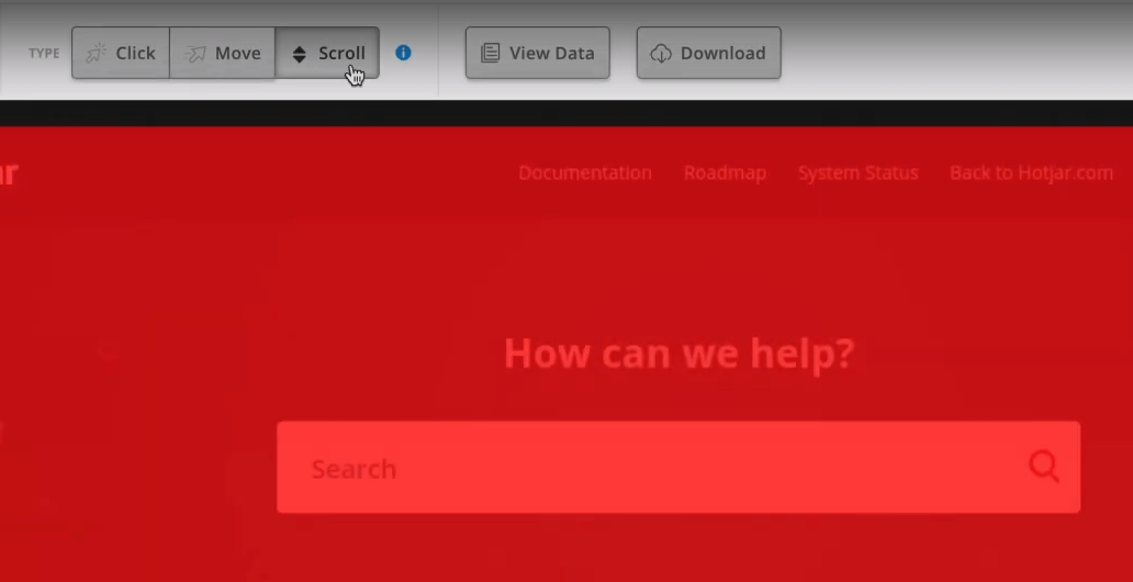 Un exemple de carte thermique de défilement.