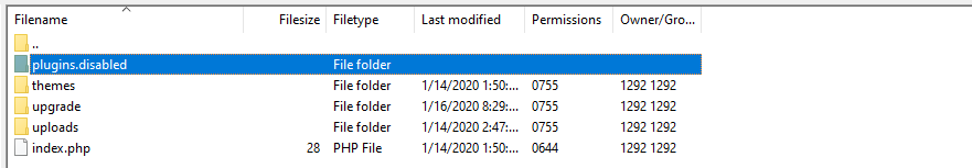 Redenumirea folderului de pluginuri pentru a remedia eroarea HTTP la încărcarea imaginilor pe WordPress.