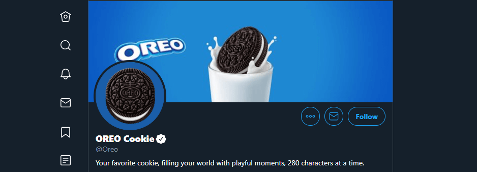 Contul Twitter al Oreo.