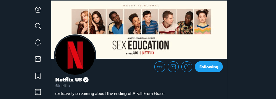 Contul Twitter al Netflix.
