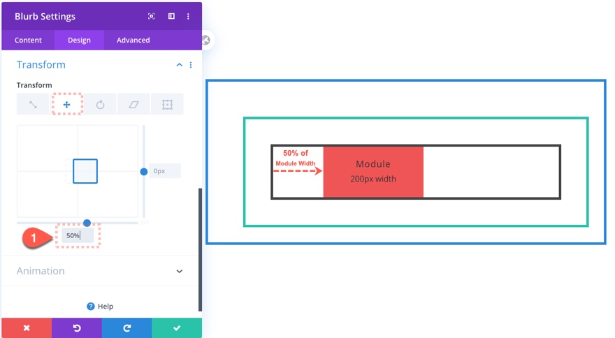 Poziția relativă în Divi