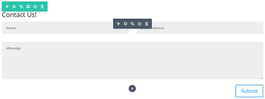 El módulo Formulario de contacto Divi.