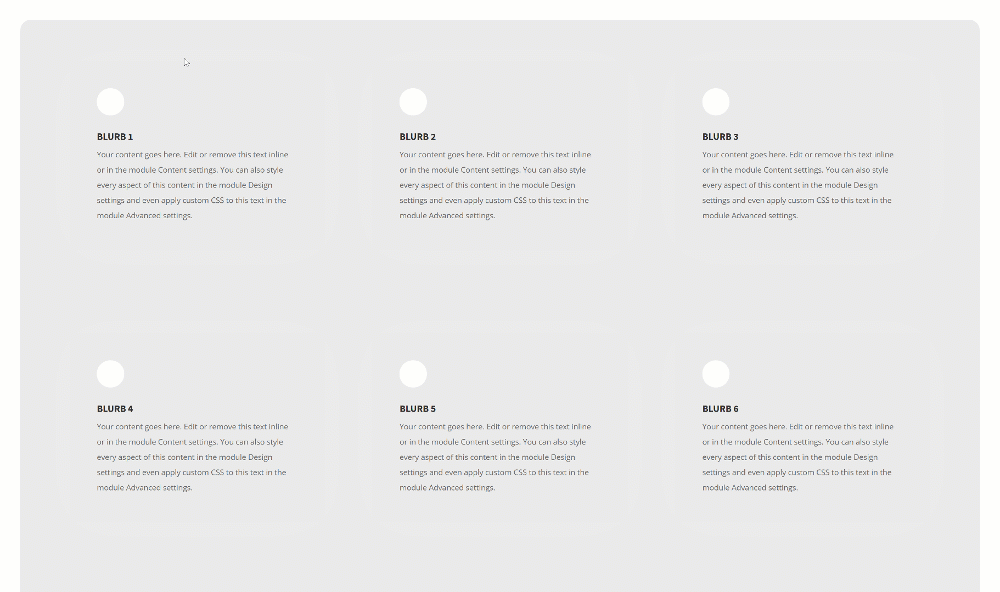 modul de blurb planat