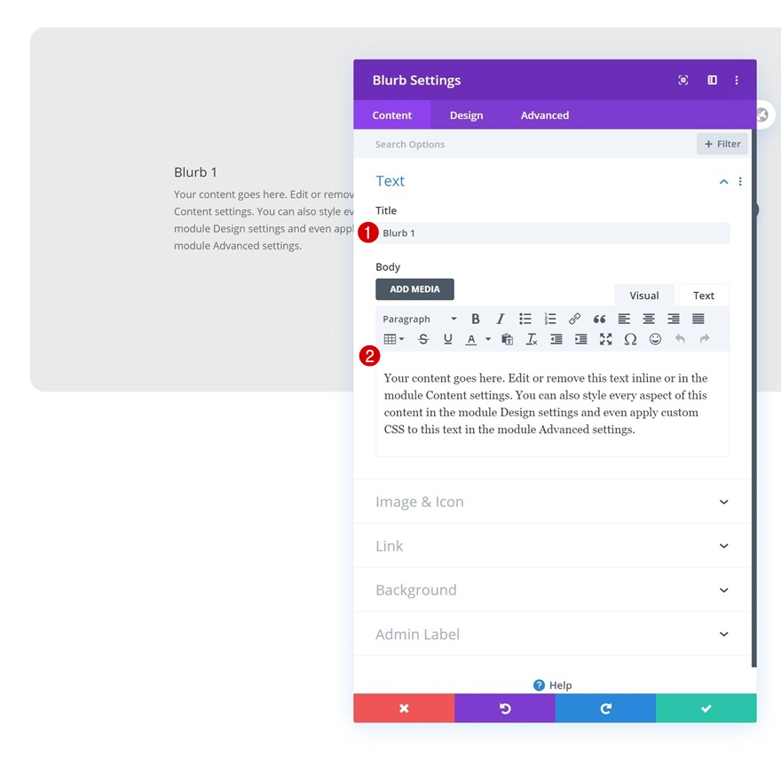 modul de blurb planat