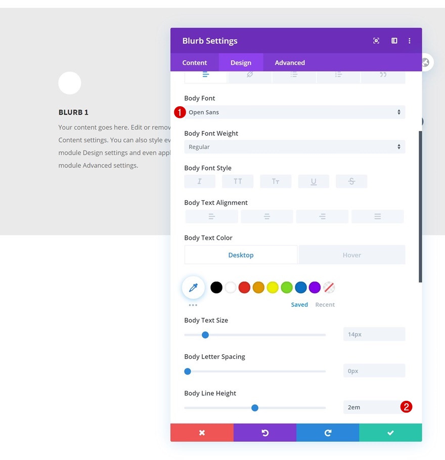 modul de blurb planat