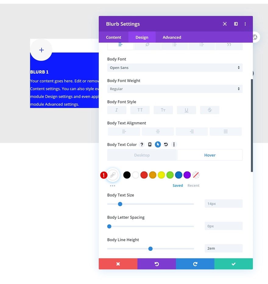 modul de blurb planat