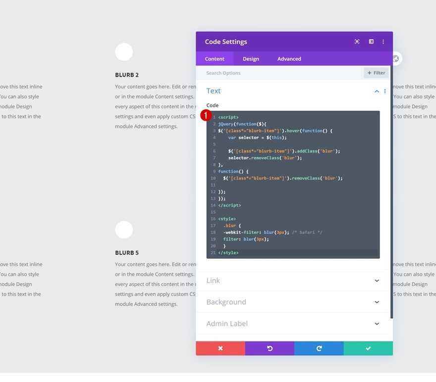 modul de blurb planat