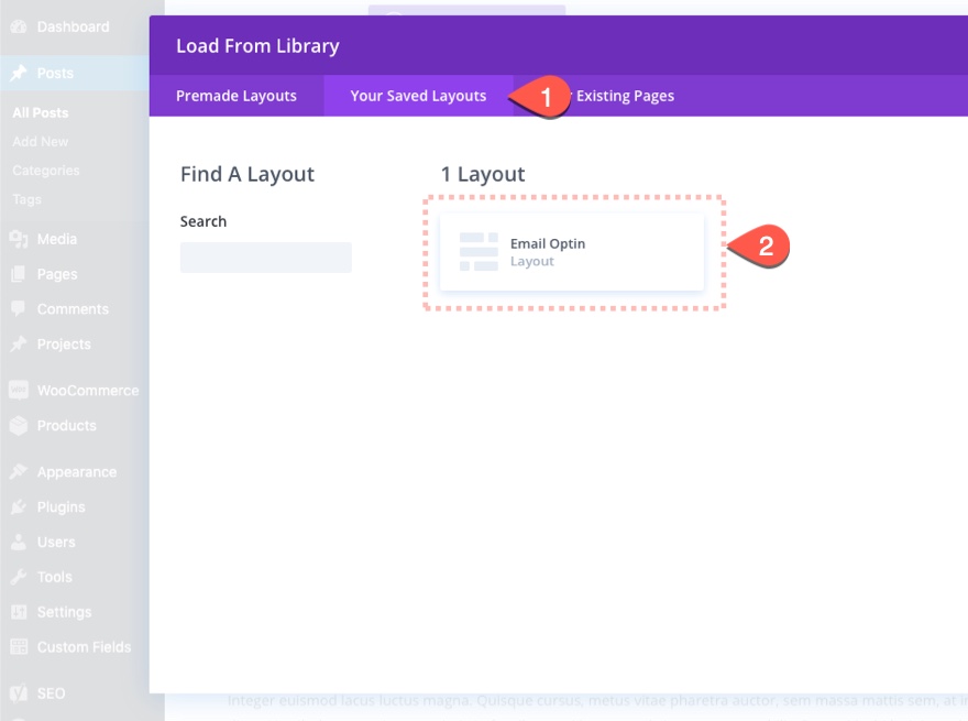 Gutenberg Divi E-posta Seçeneği