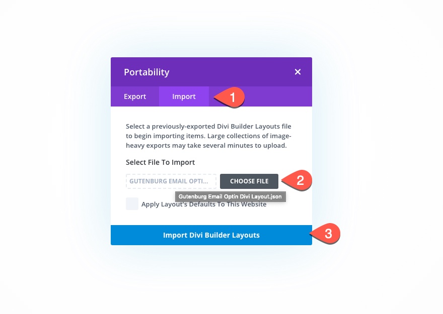 Gutenberg Divi E-posta Seçeneği