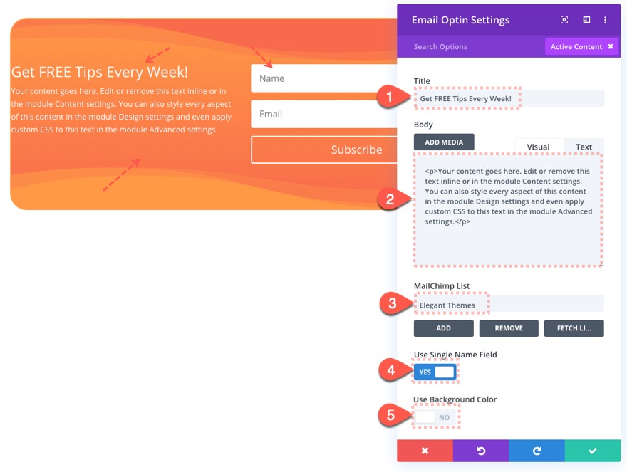 Gutenberg Divi E-posta Seçeneği
