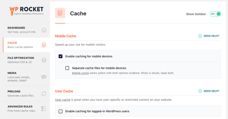 Plugin Caching Roket WP
