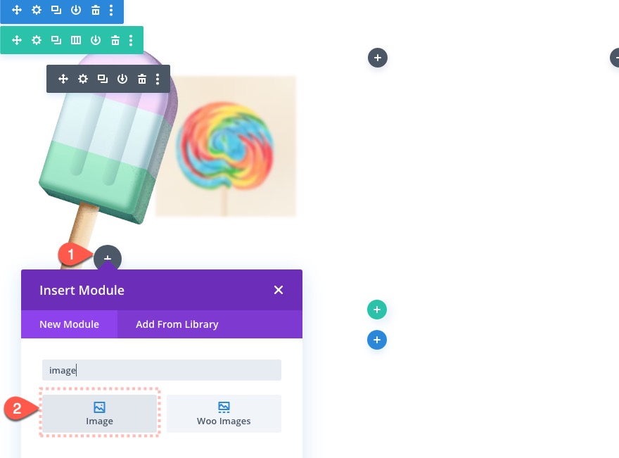 Divi 섹션의 부동 요소