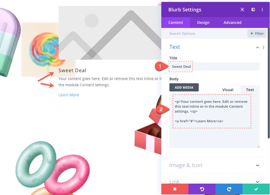 Divi 섹션의 부동 요소