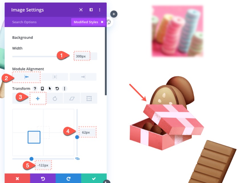 Divi 섹션의 부동 요소