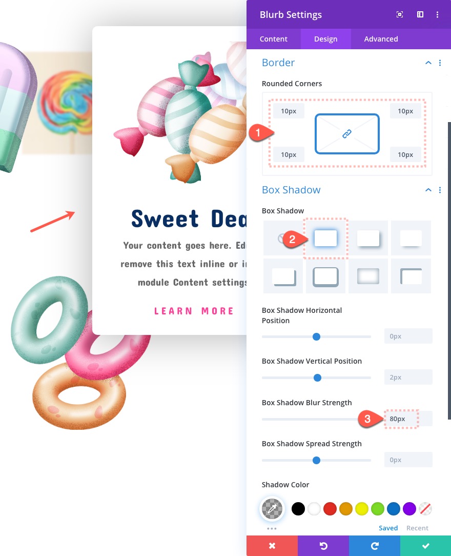 Divi 섹션의 부동 요소