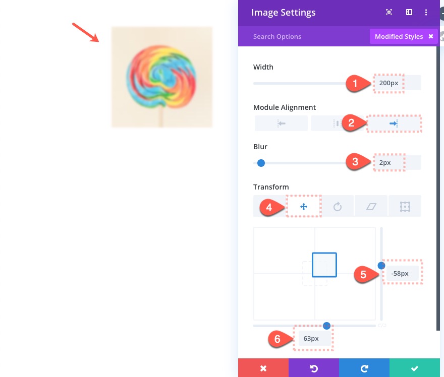 Divi 섹션의 부동 요소