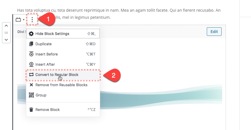 многоразовый блок макета divi