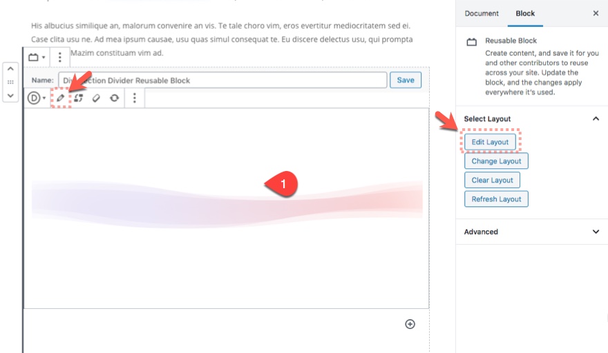 многоразовый блок макета divi
