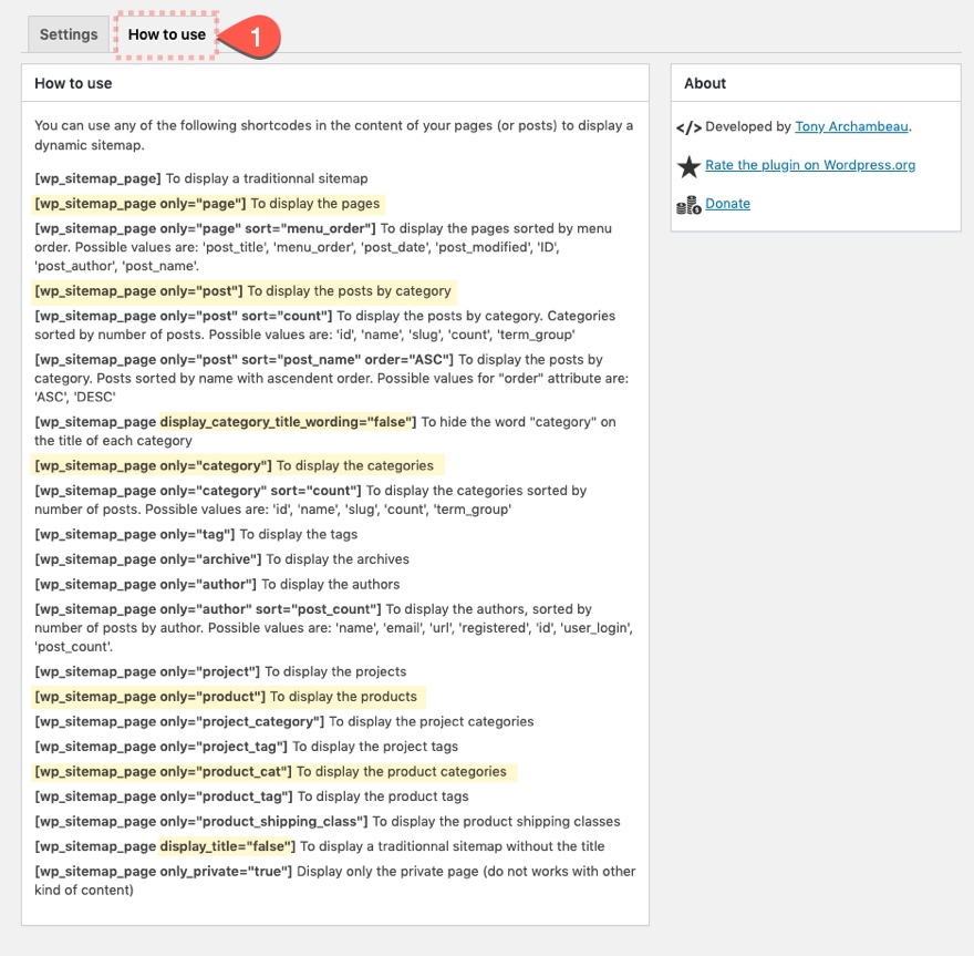 Divi html หน้าแผนผังเว็บไซต์