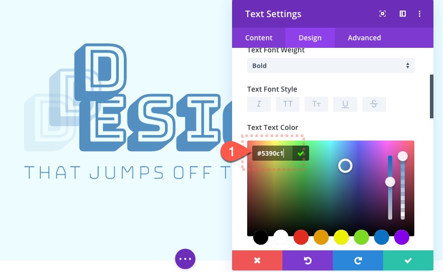 empiler et animer du texte lors du défilement dans Divi