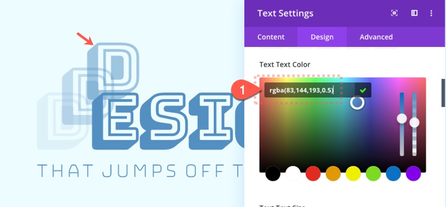 empiler et animer du texte lors du défilement dans Divi