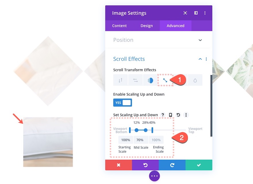 transizione dell'immagine staccata
