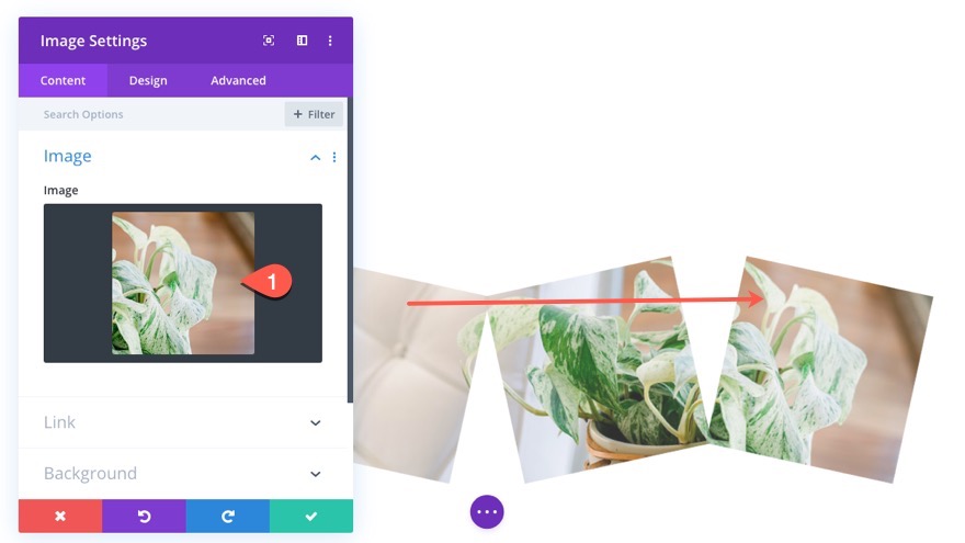 transizione dell'immagine staccata