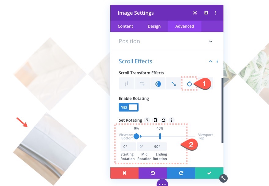 transizione dell'immagine staccata