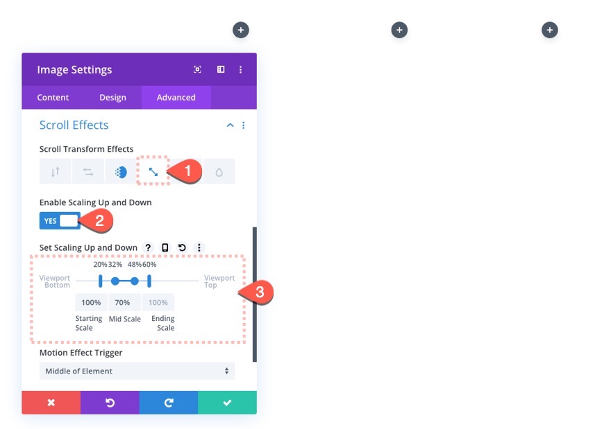 transizione dell'immagine staccata