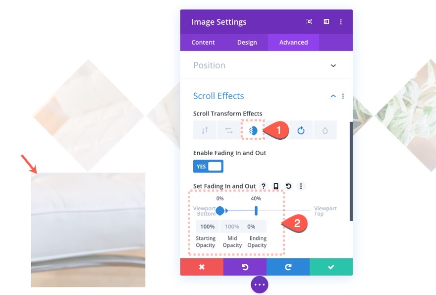 transizione dell'immagine staccata