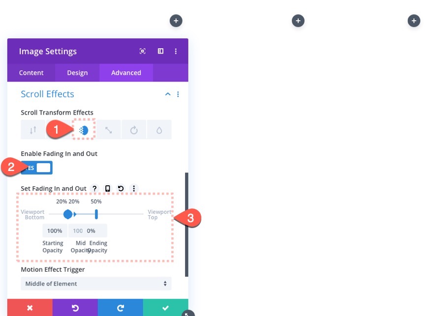 transizione dell'immagine staccata