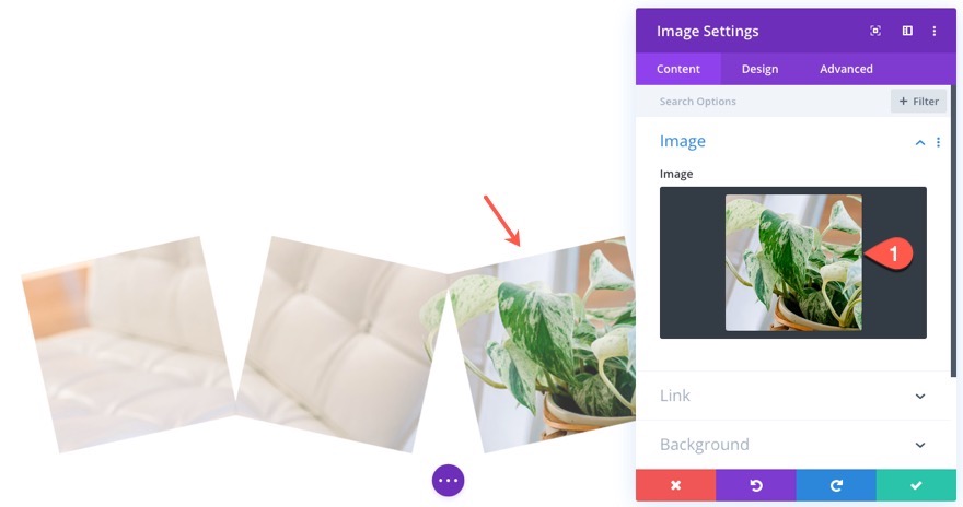 transizione dell'immagine staccata