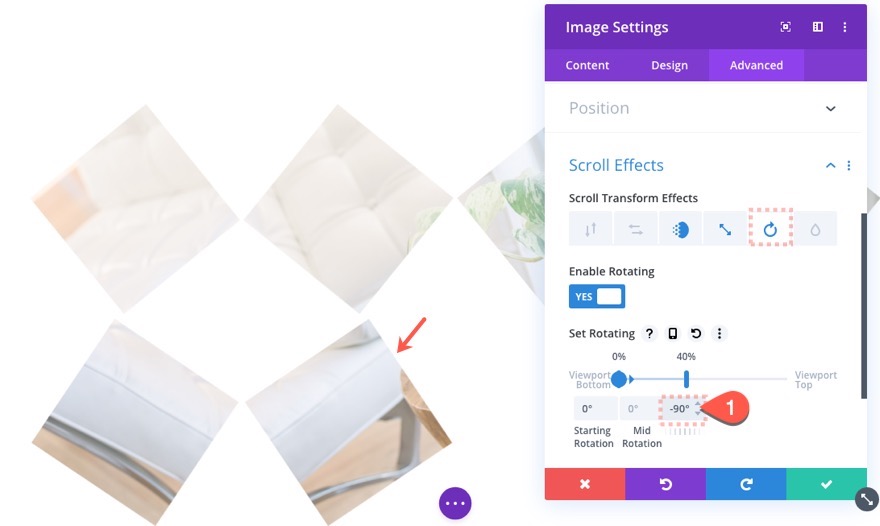transizione dell'immagine staccata