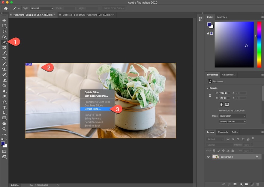 transizione dell'immagine staccata