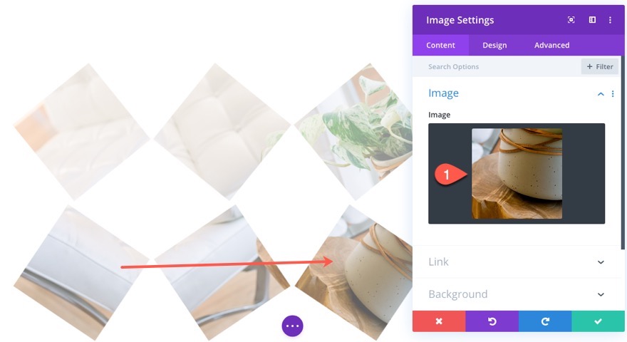 transizione dell'immagine staccata