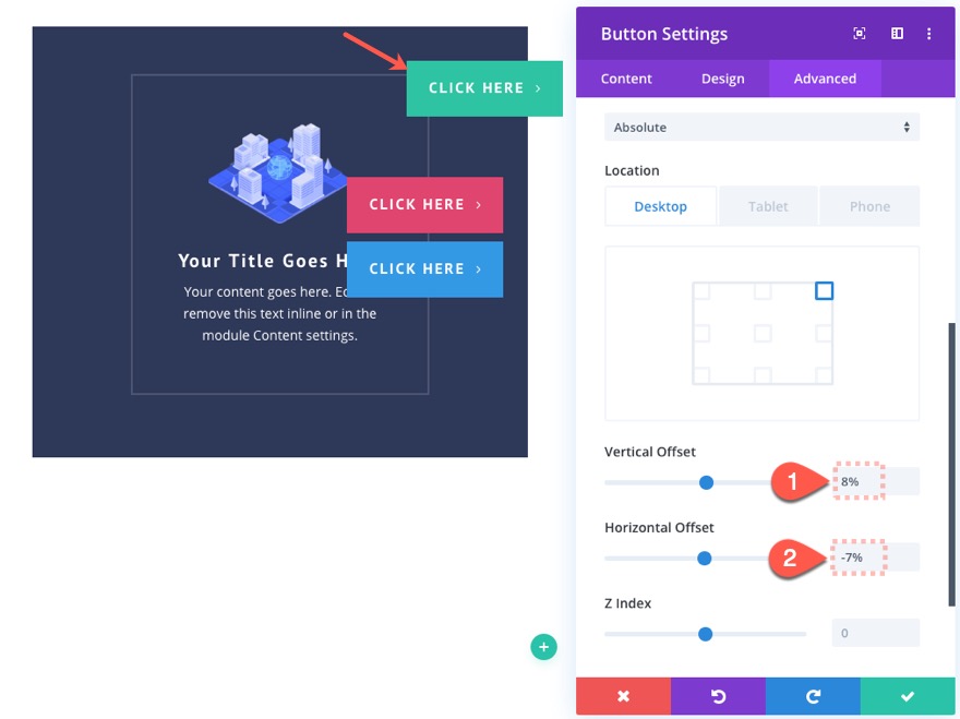 bölme düğmesi düzenleri